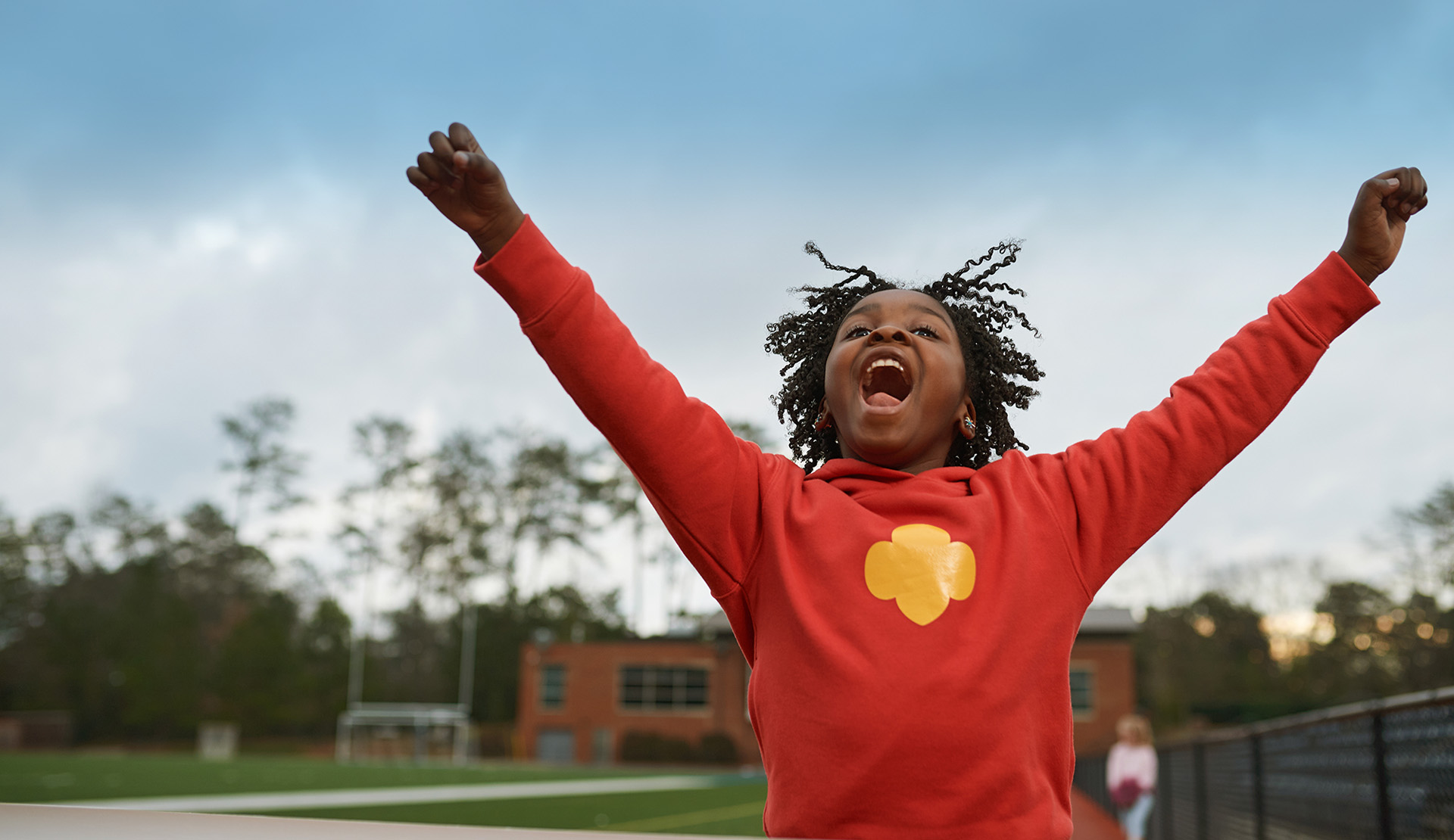 girl scout celebrating
